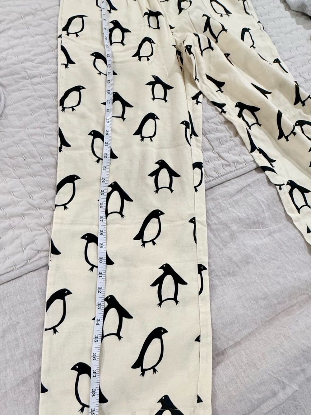 Hanna Andersson Flannel Cream Penguin Pajama Set Size Small - New - Picture 6 of 8
